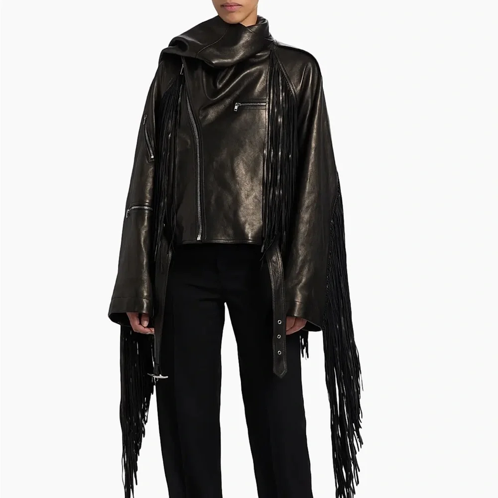 NWT Rick Owen’s Concordians Cropped Scarf Flight Jacket - Picture 1 of 5